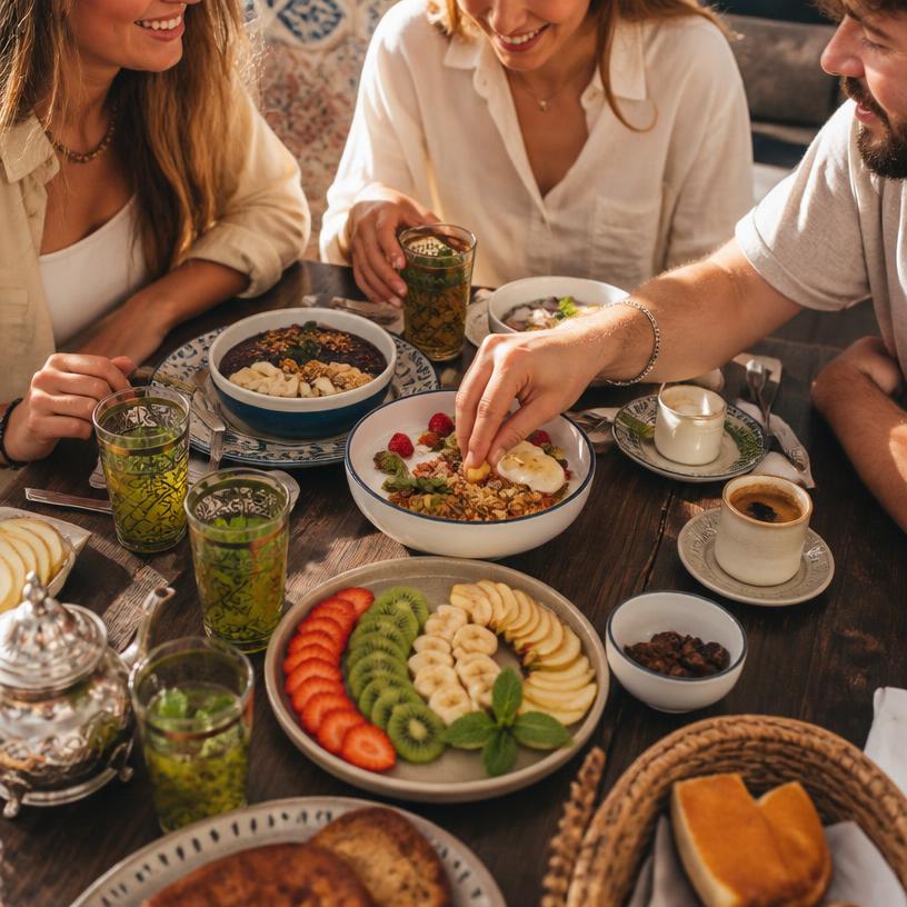 Brunch entre amis, le granola part avant tout le reste.